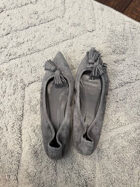JCrew Lottie Tassel Flats in Suede Size 7 G7818 Gray